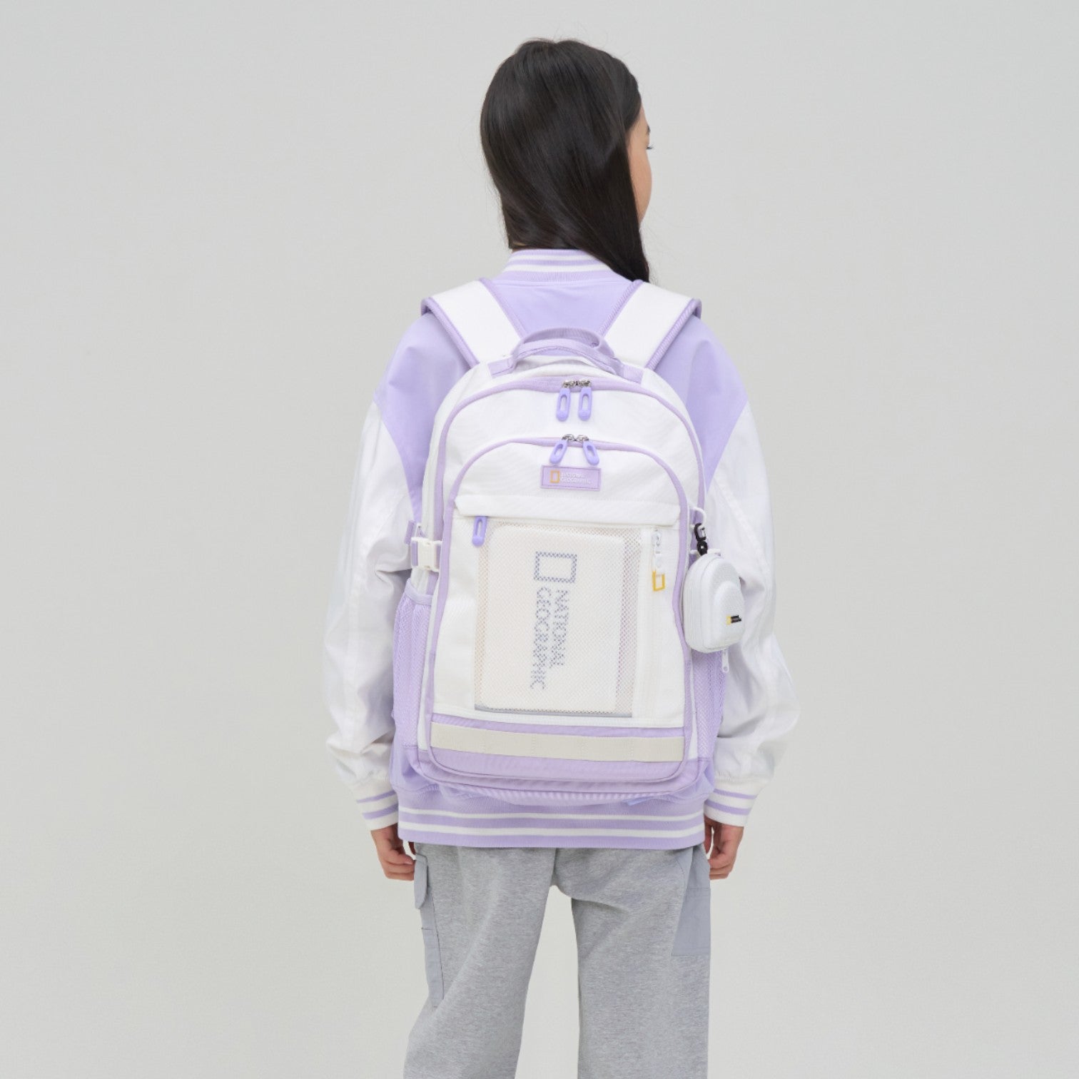 CONIC KIDS BACKPACK W MINIPOUCH- LAVENDER