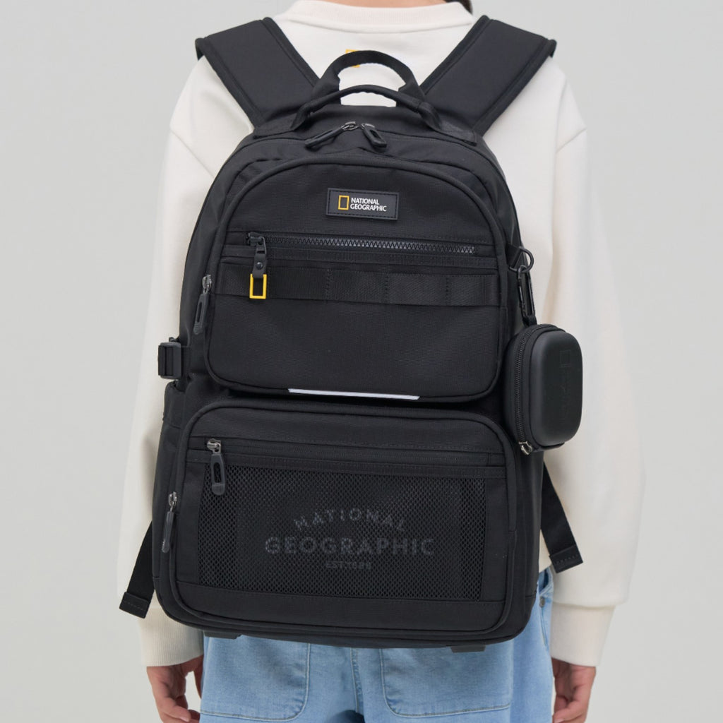 Optimus Kids Backpack With Pouch- Ivory