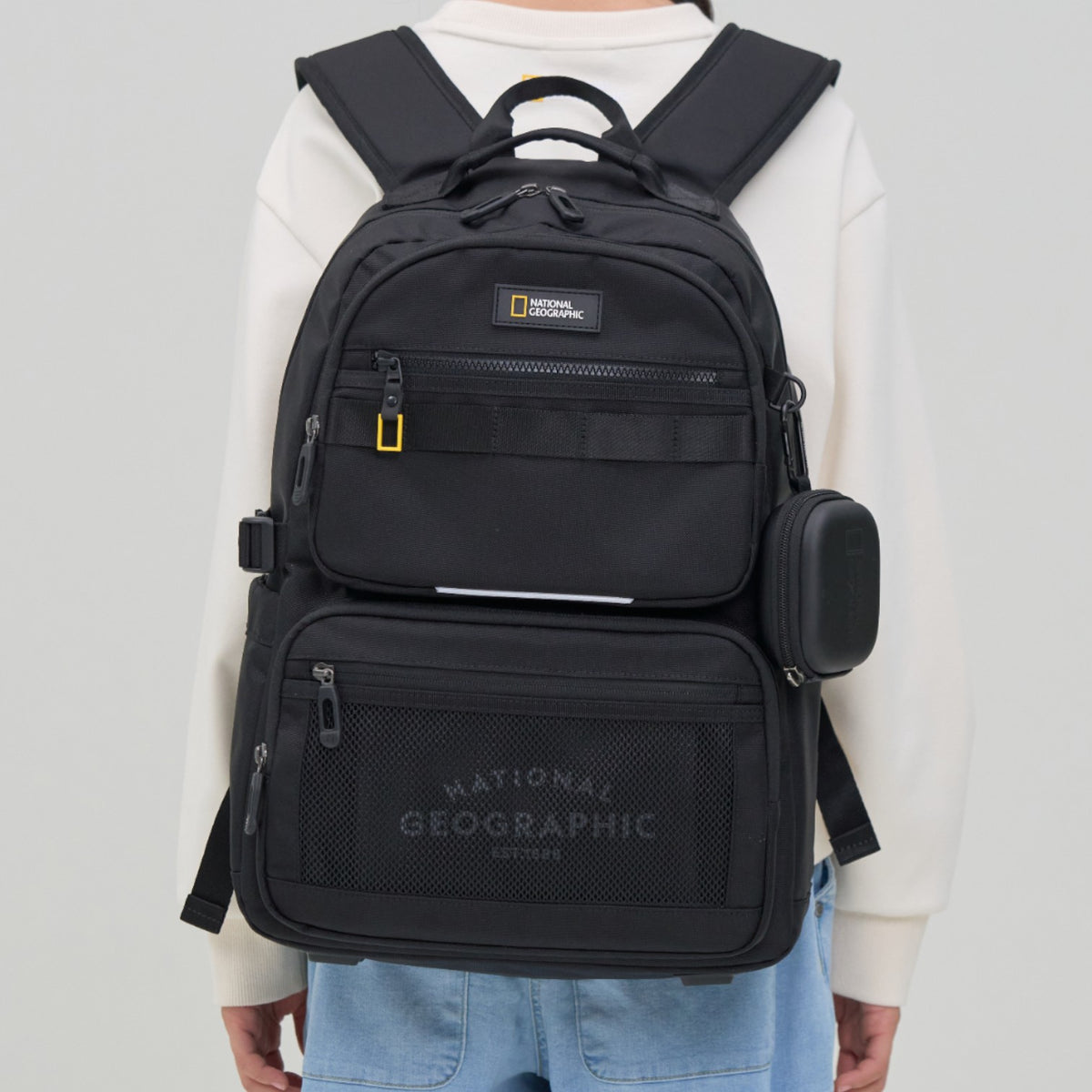 Optimus Kids Backpack With Pouch- Ivory