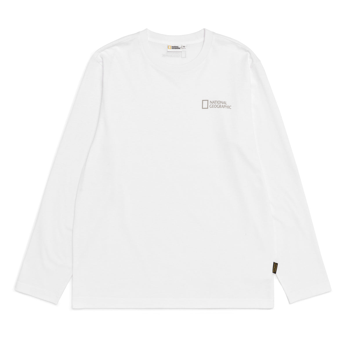 Unisex Small Logo Long-Sleeved T-Shirt- White