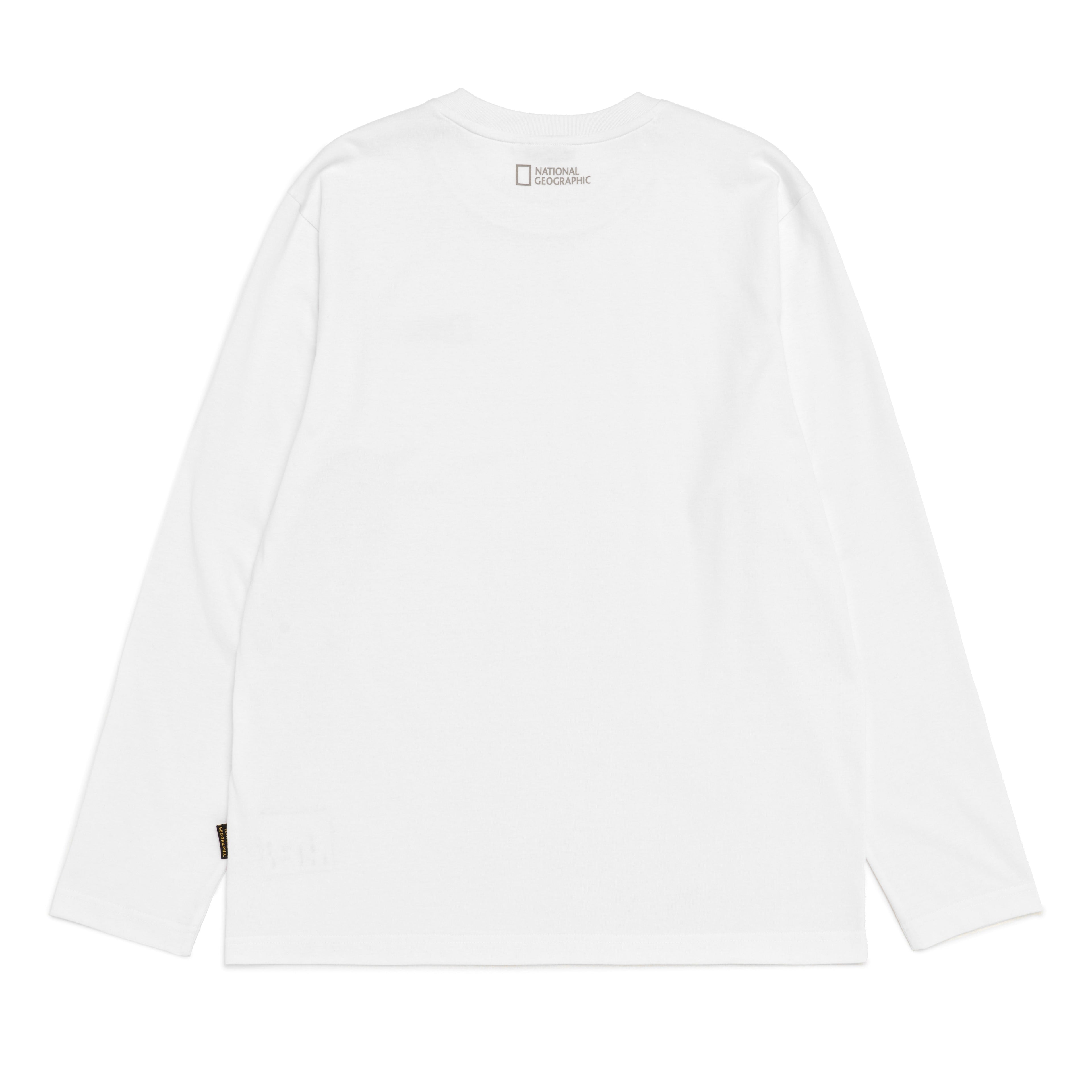 Unisex Small Logo Long-Sleeved T-Shirt- White