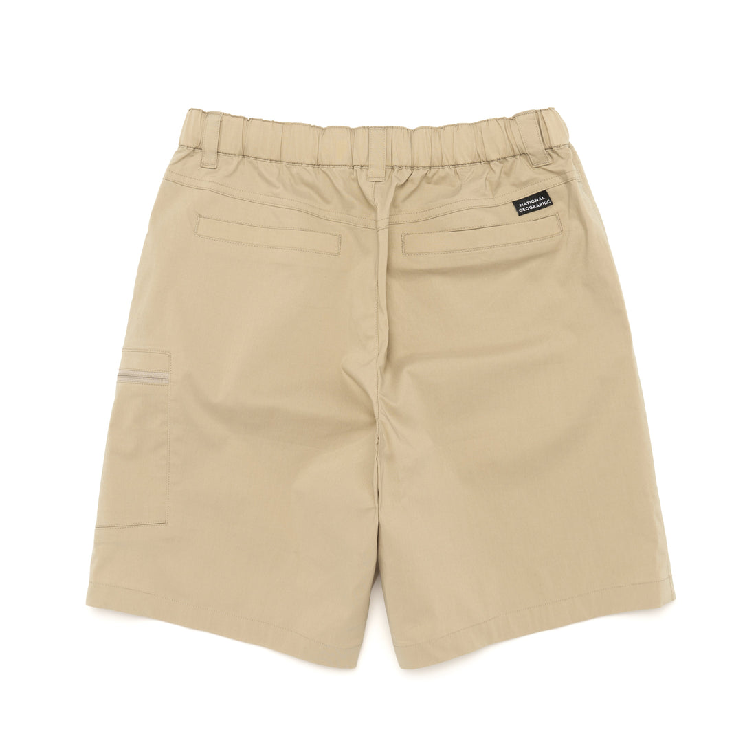 KIDS GARTERED SHORTS WITH SIDE POCKET- BEIGE