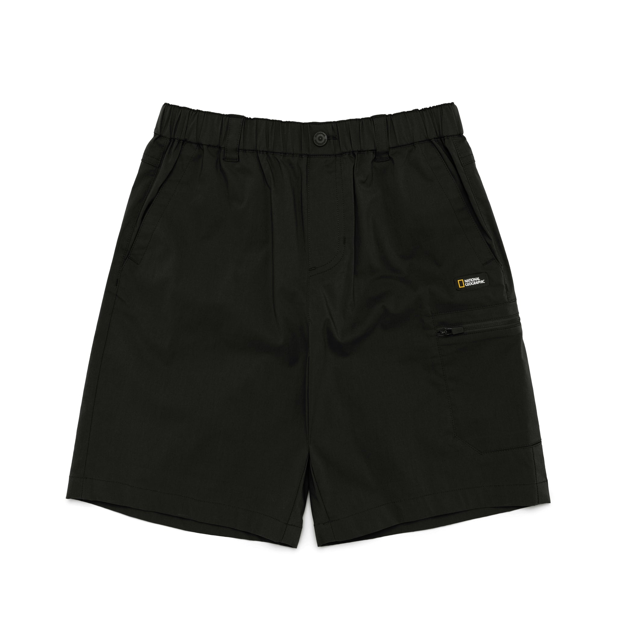 KIDS GARTERED SHORTS WITH SIDE POCKET- CARBON BLACK