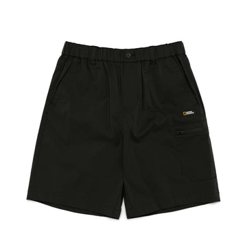 KIDS GARTERED SHORTS WITH SIDE POCKET- CARBON BLACK