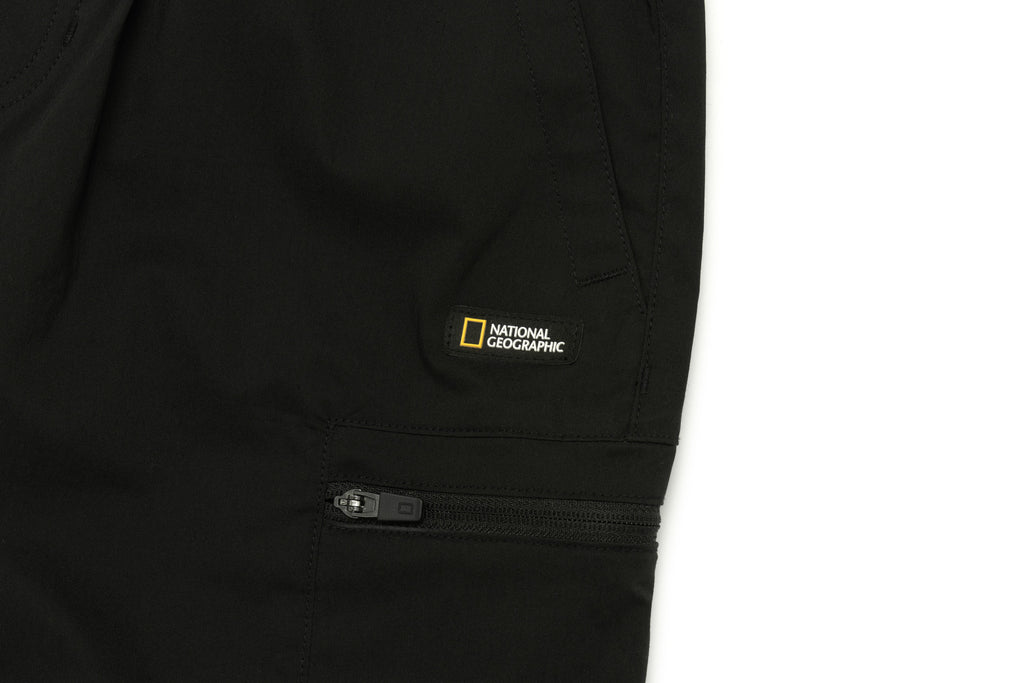 Kids Gartered Shorts With Side Pocket- Carbon Black