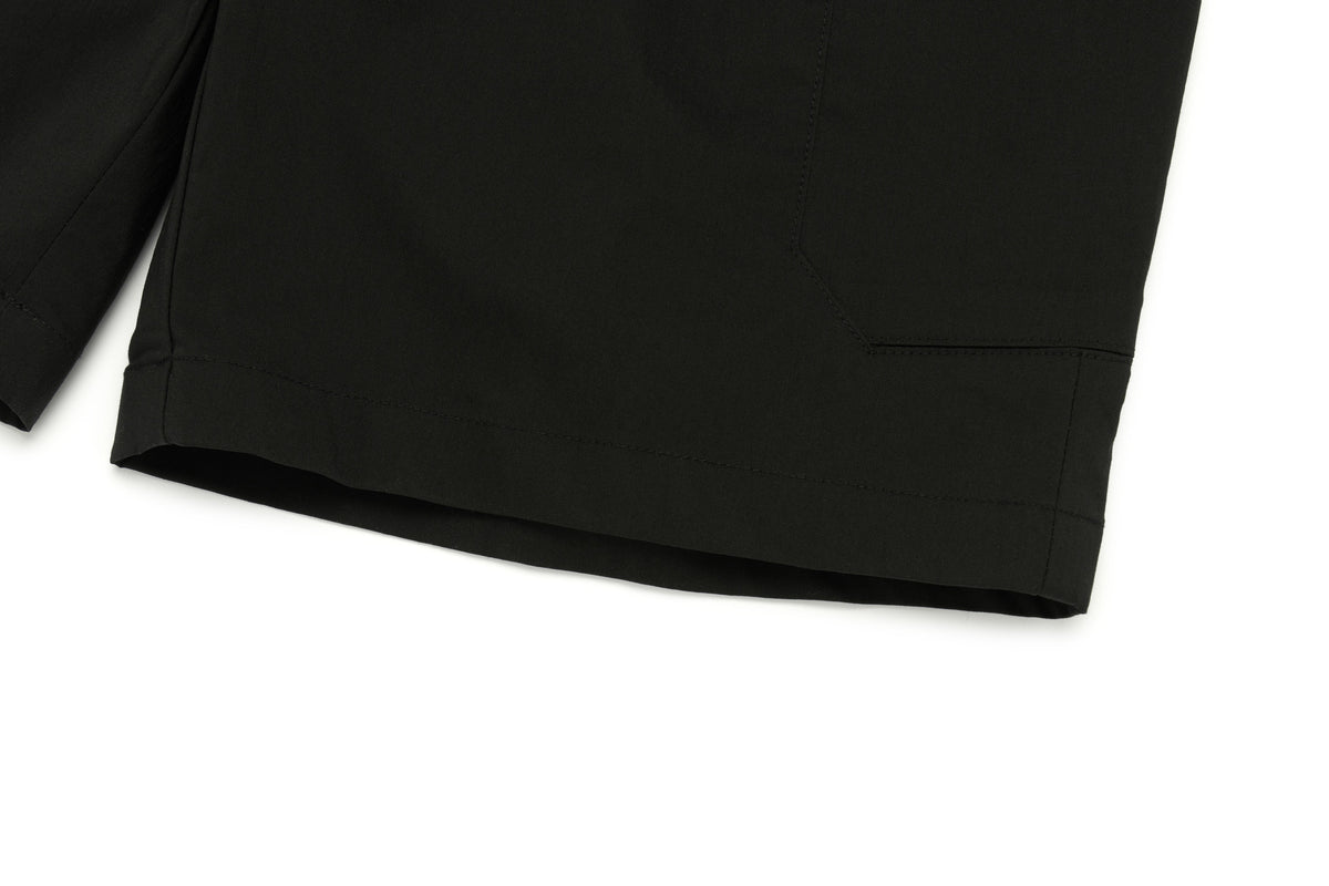 Kids Gartered Shorts With Side Pocket- Carbon Black