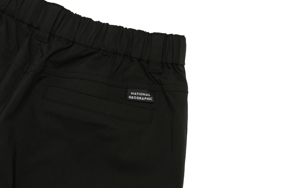 Kids Gartered Shorts With Side Pocket- Carbon Black