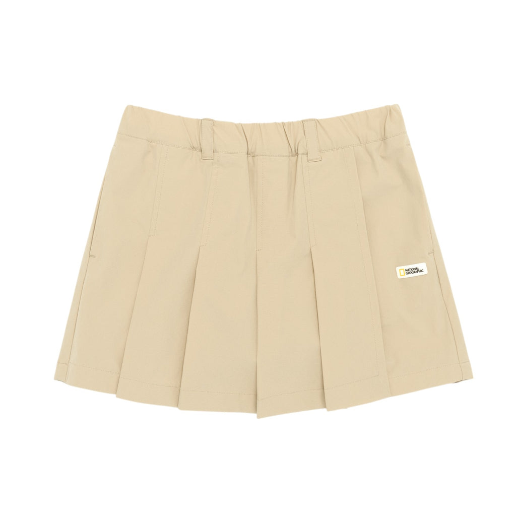 Kids Pleated Mini Cullotes -L/Beige