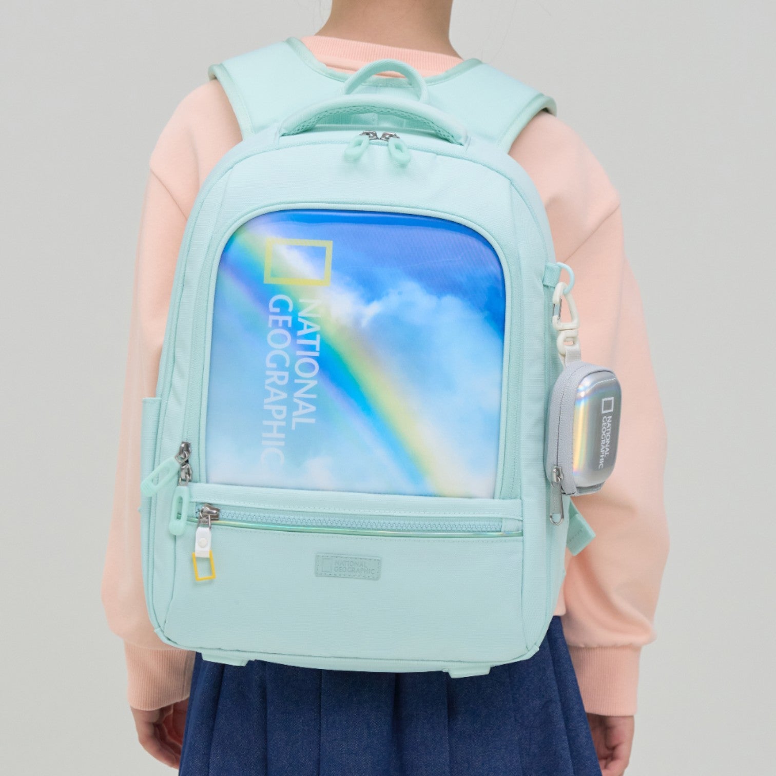 Kids Lucca Backpack W/ Molded Mini Pouch- Mint