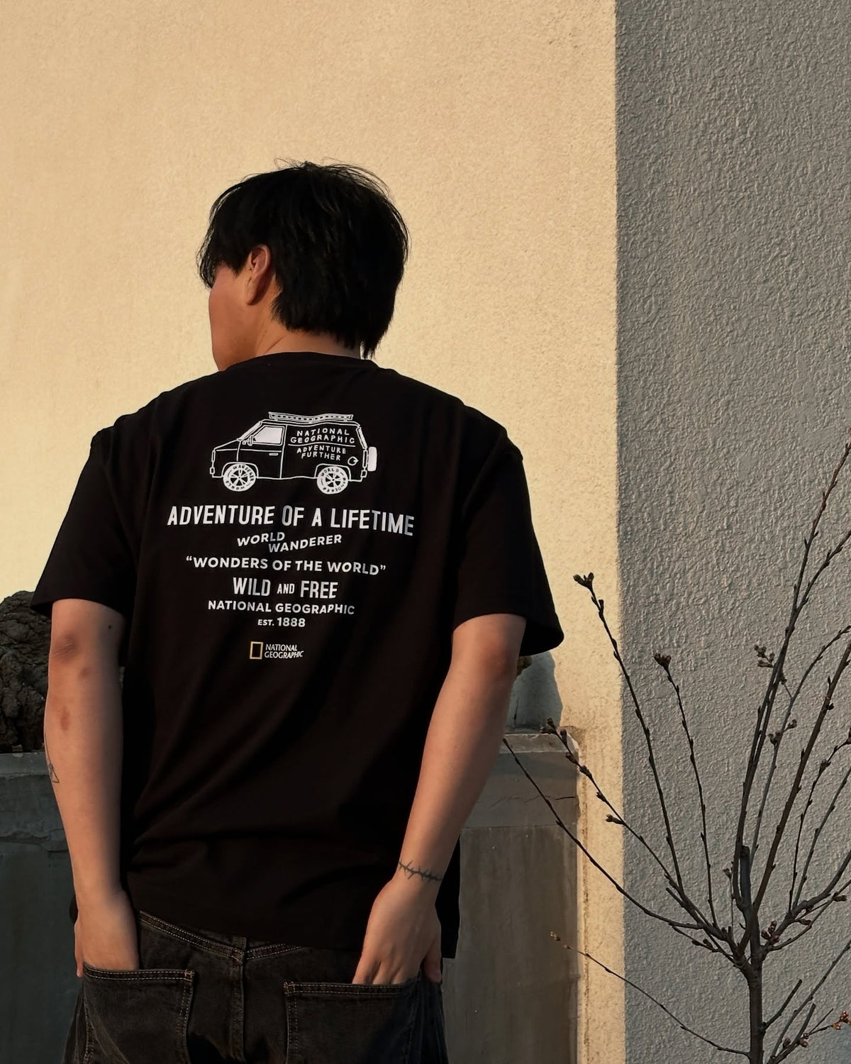Unisex Treasure Old Van Semi Oversized Graphic Tee- Carbon Black