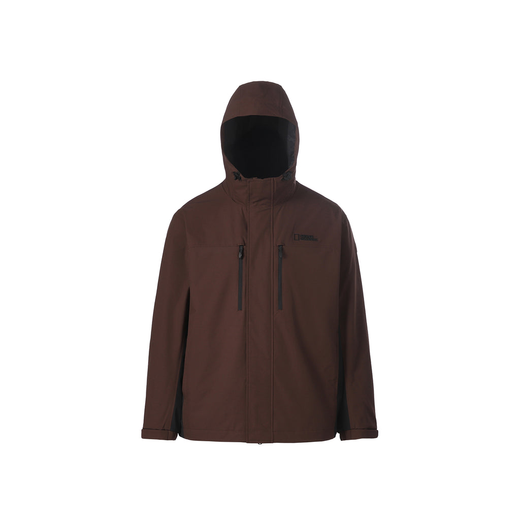 Unisex Two-Layer Color-Block Hooded Windbreaker