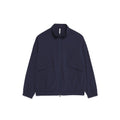 Unisex Seersucker Stand Collar Zip-Up Jacket