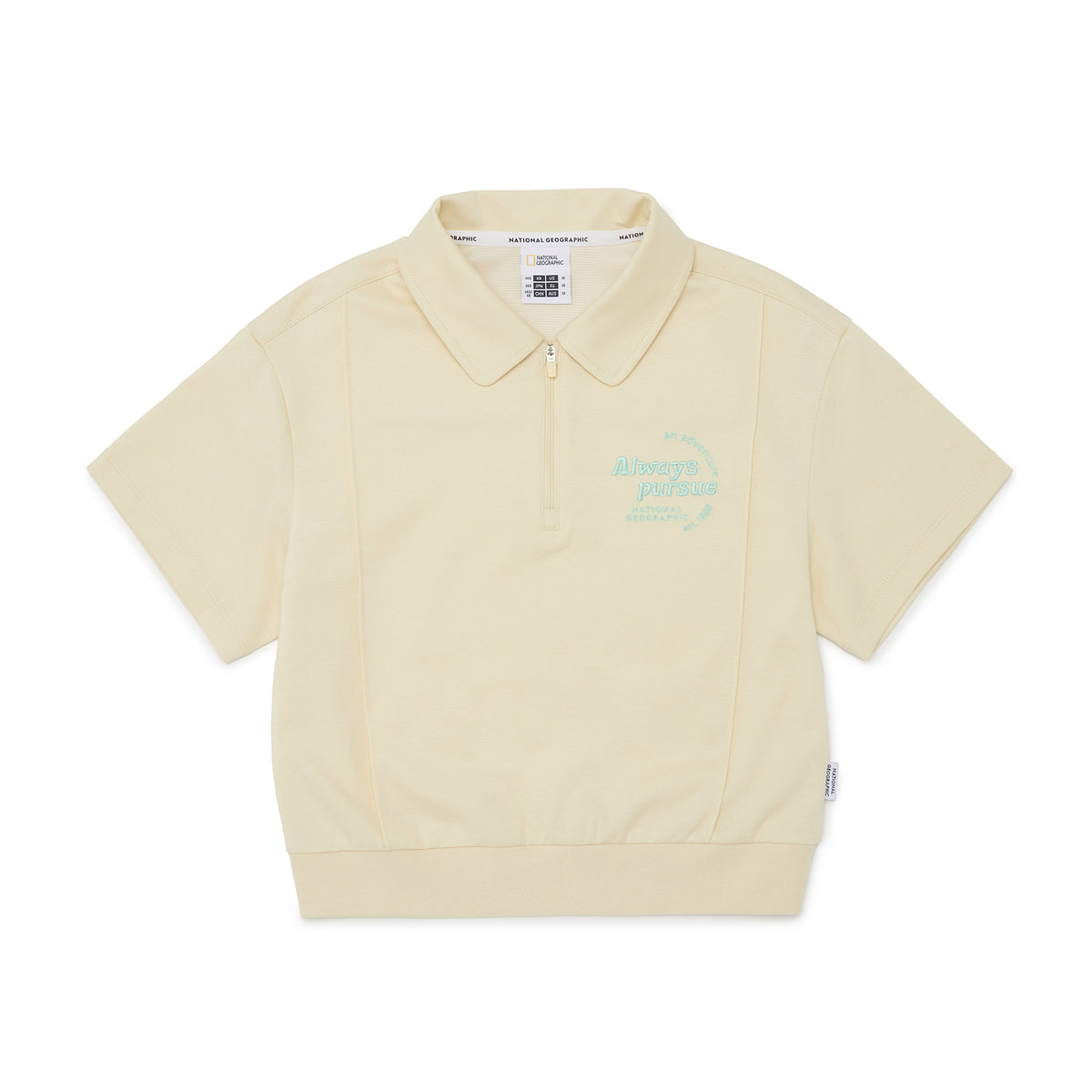 Kids Girl Half Zip-Up Collar Top & Shorts Set