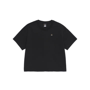 Women's Frozen Air Semi-Cropped Short Sleeve Semi-Overfit T-Shirt - Black