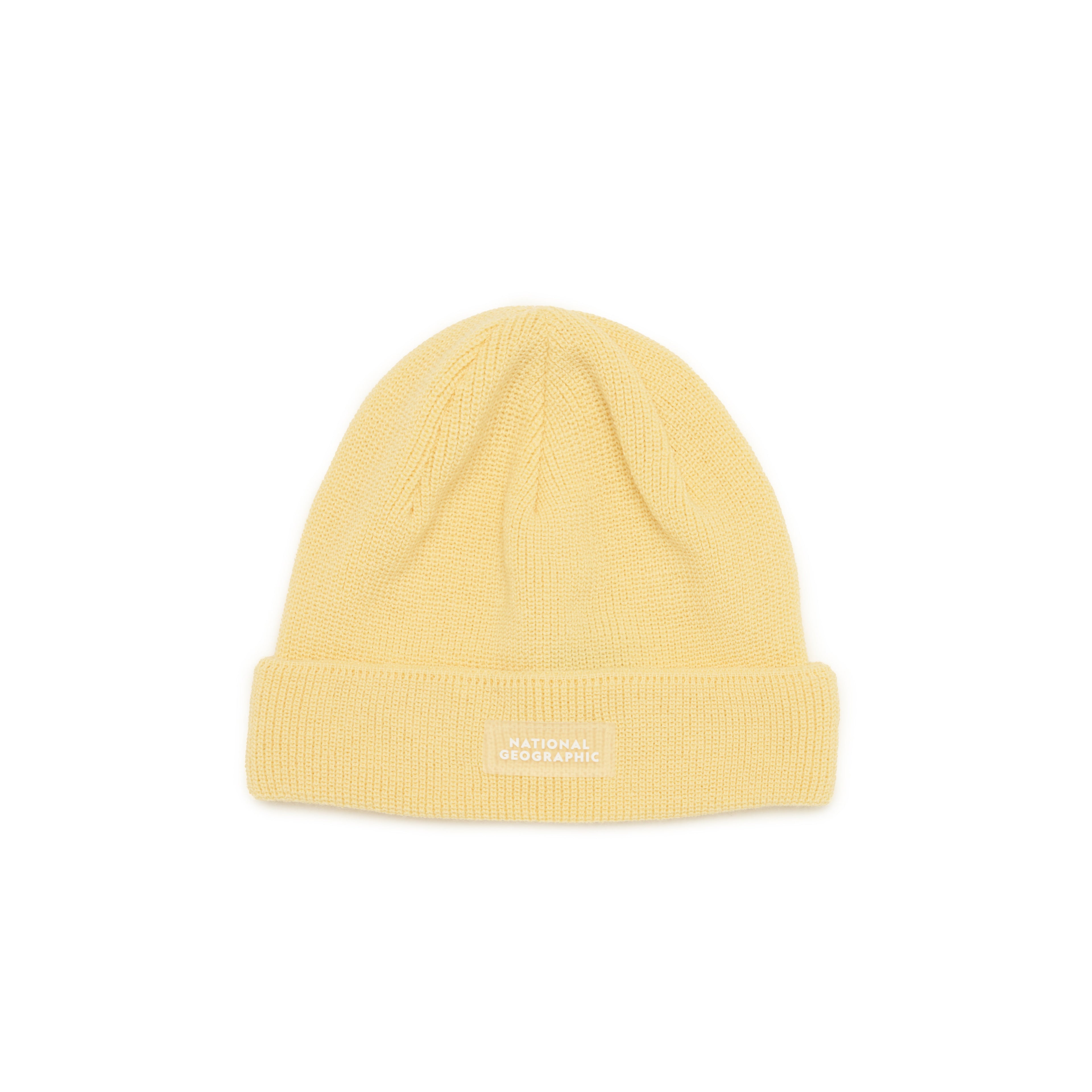 Kids Logo Patch Beanie- Light yellow