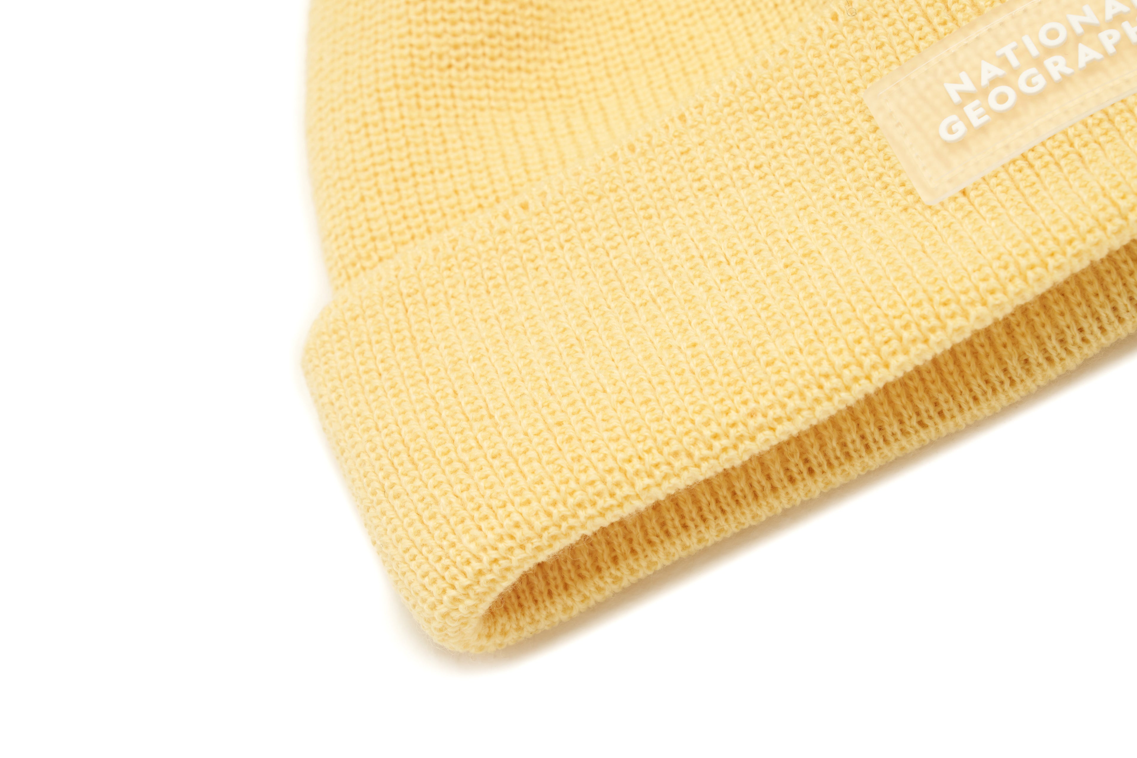 Kids Logo Patch Beanie- Light yellow