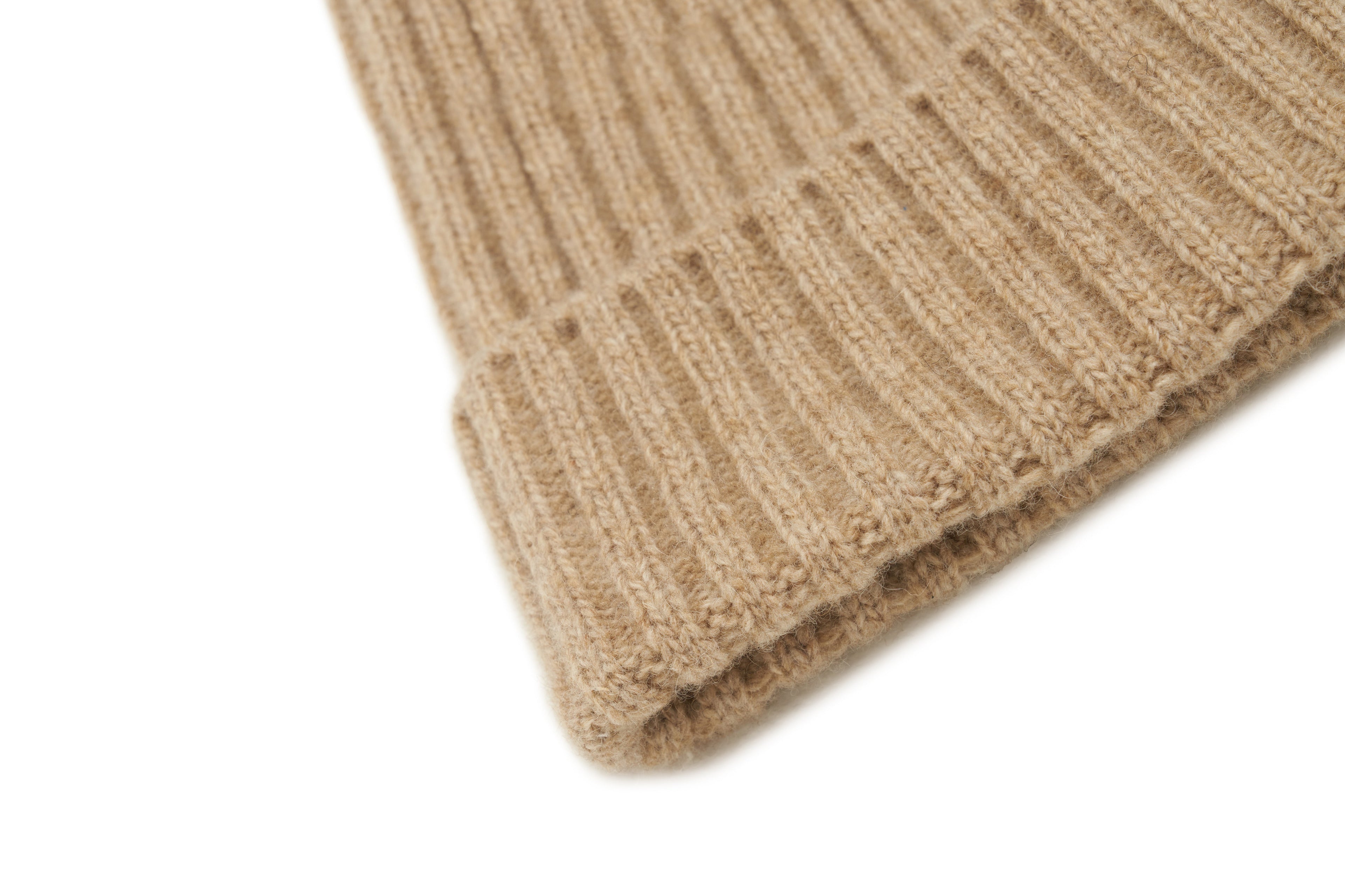 Kids Ribbed Wool Beanie- Oatmeal