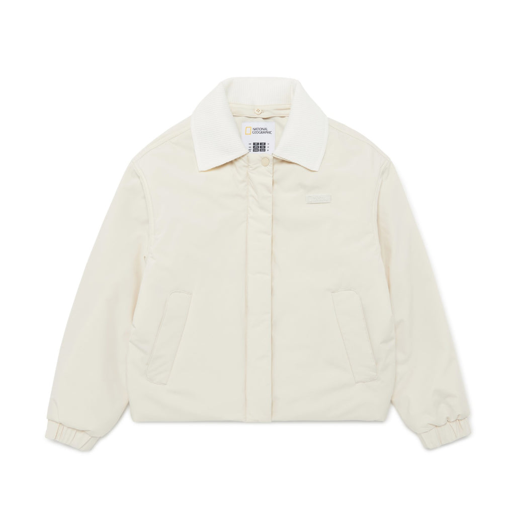 Kids Girls Padding Jacket- Cream