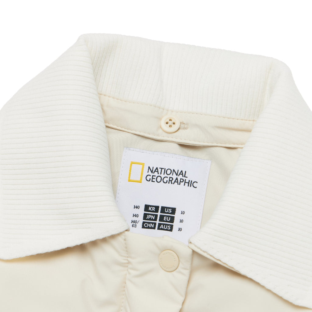 Kids Girls Padding Jacket- Cream