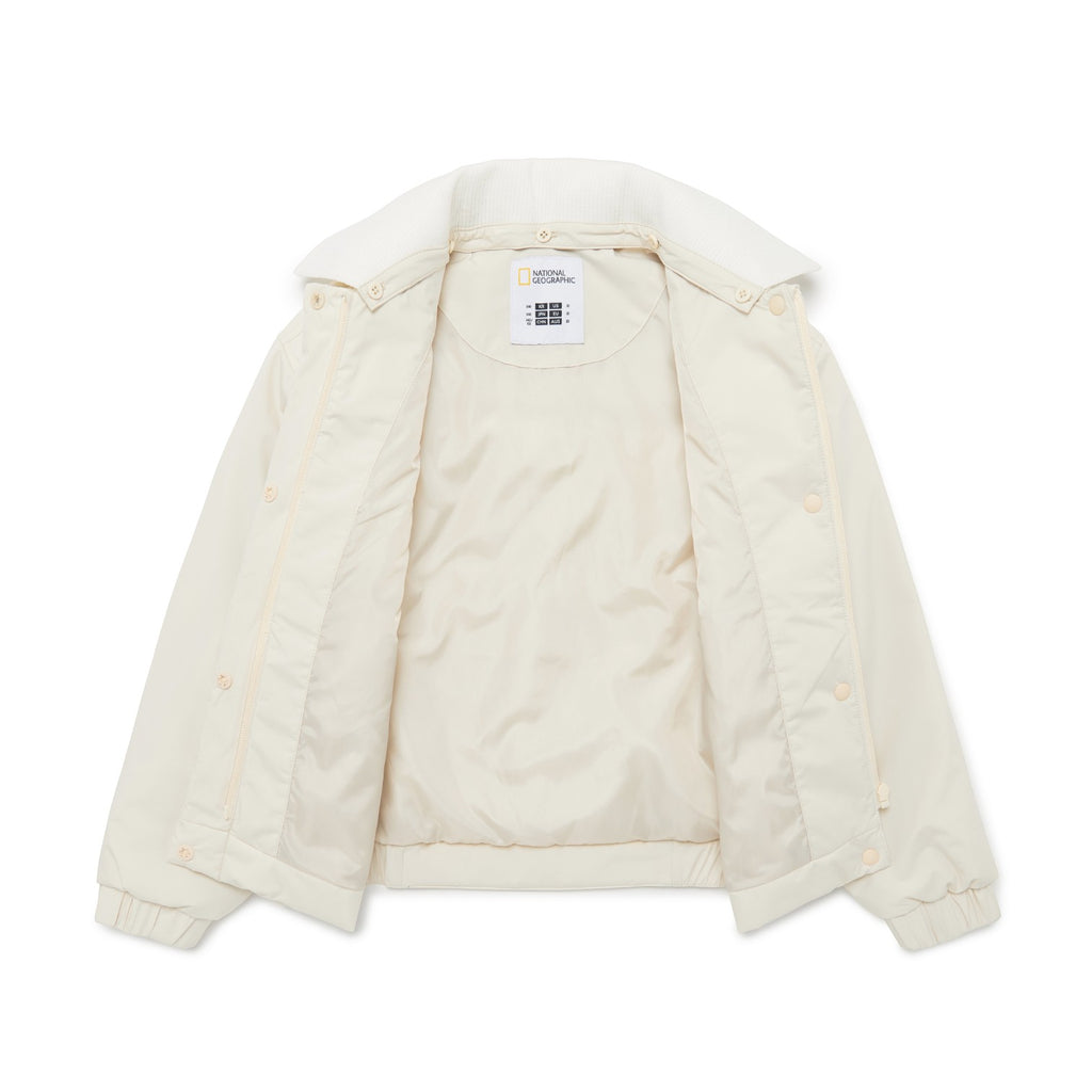 Kids Girls Padding Jacket- Cream