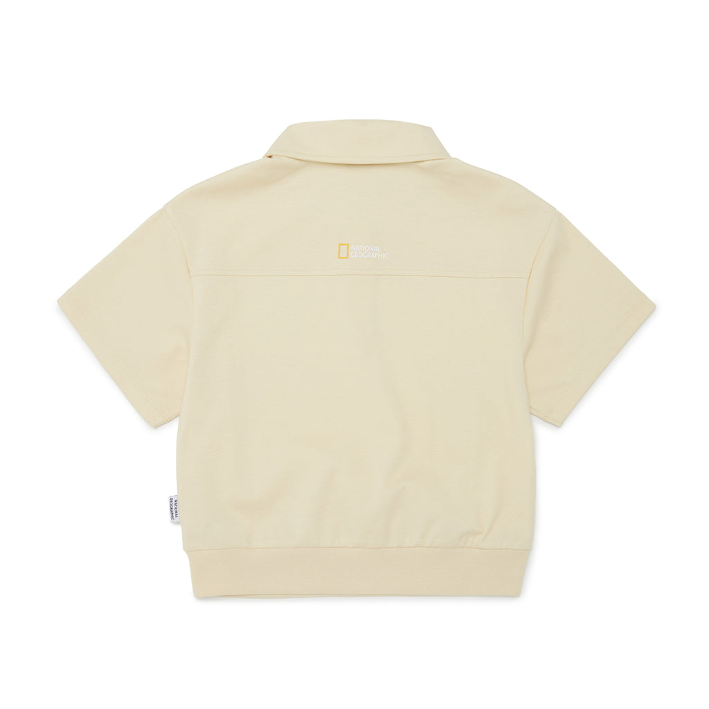 Kids Girl Half Zip-Up Collar Top & Shorts Set