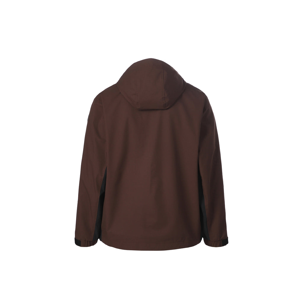 Unisex Two-Layer Color-Block Hooded Windbreaker