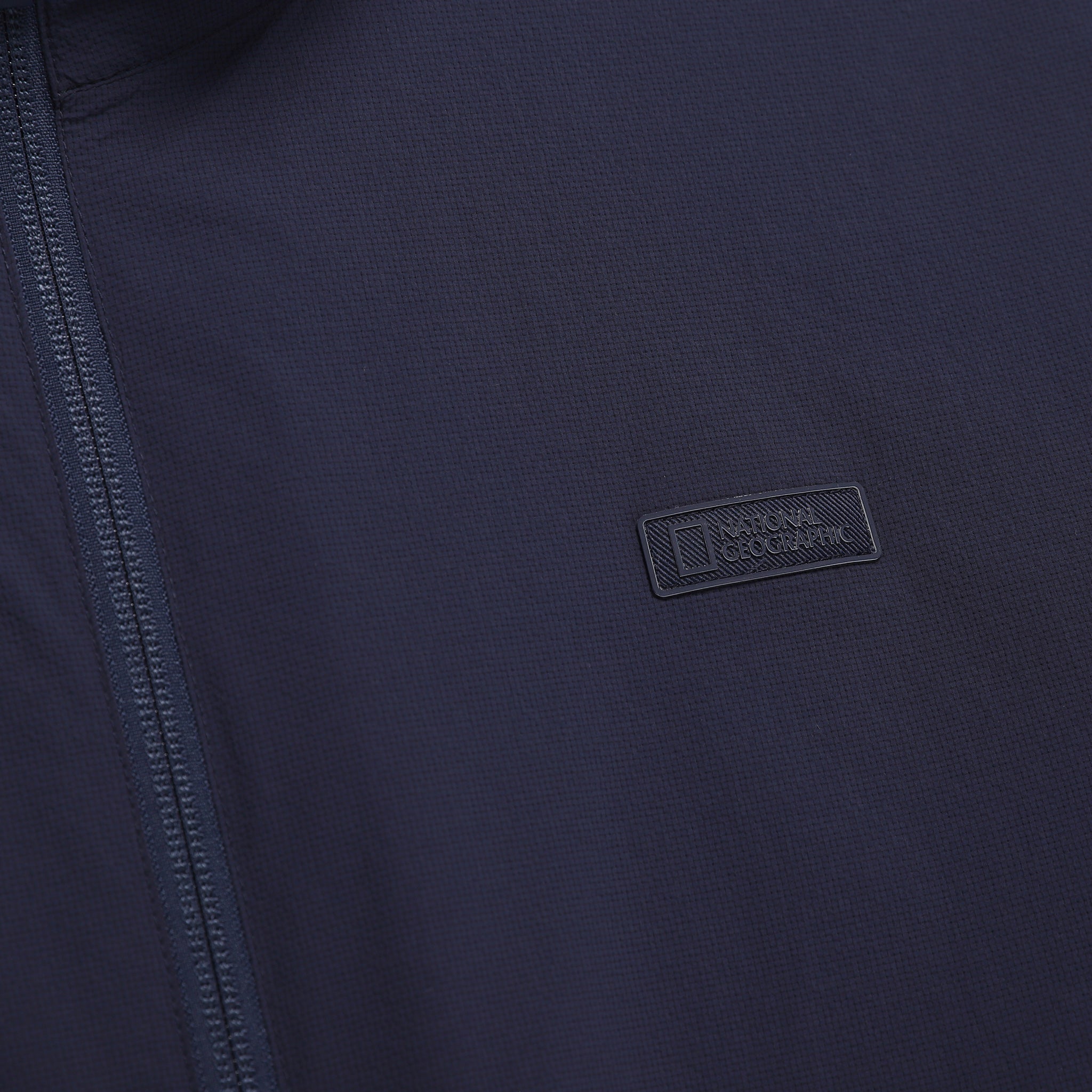 Unisex Seersucker Stand Collar Zip-Up Jacket