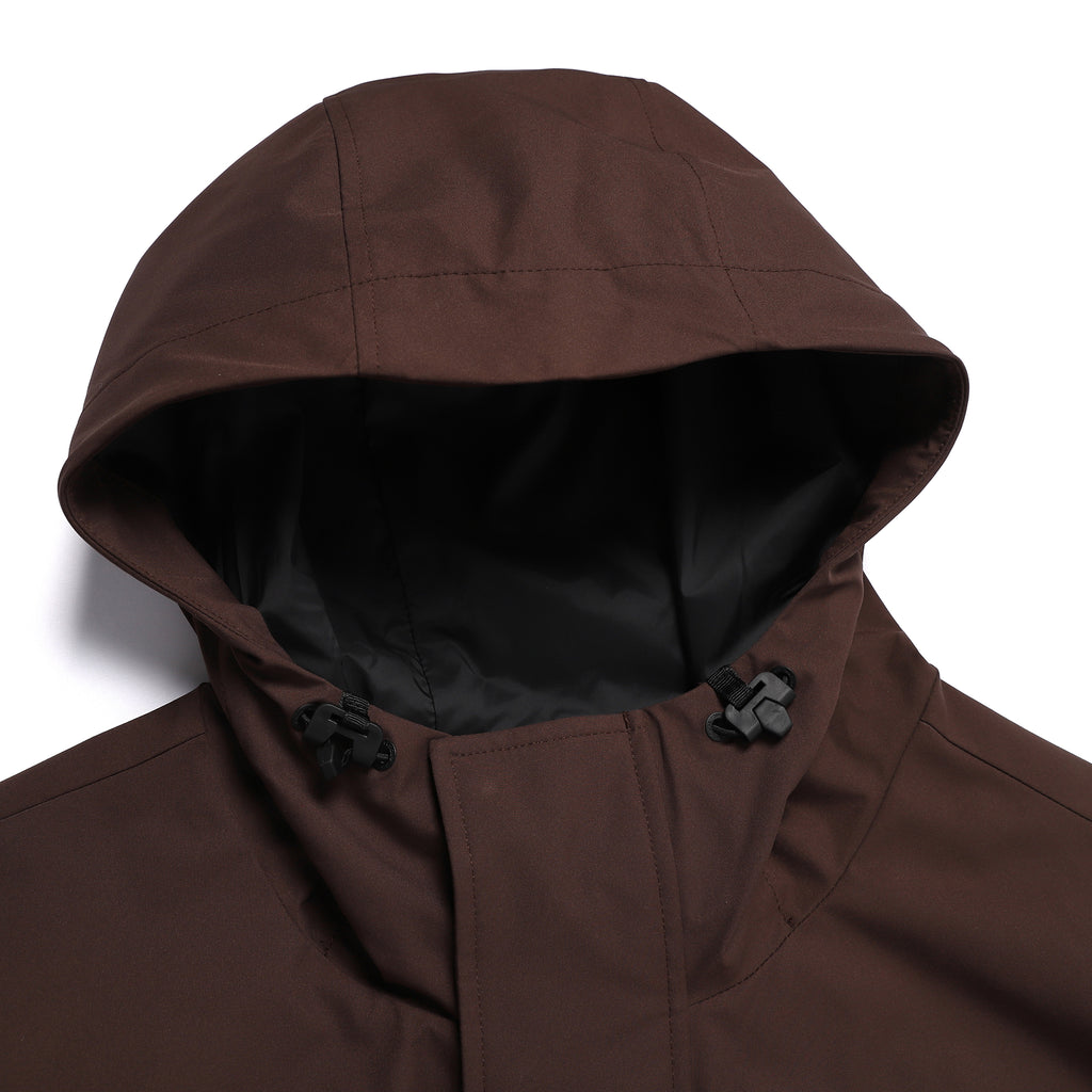 Unisex Two-Layer Color-Block Hooded Windbreaker