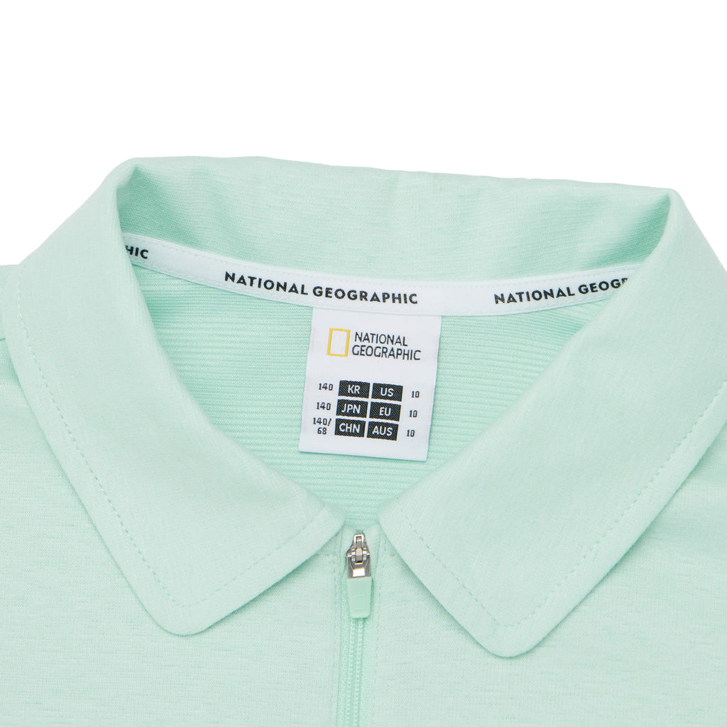 Kids Girl Half Zip-Up Collar Top & Shorts Set