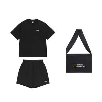3-Pack T-shirt, Shorts and Tote Bag Set- Black
