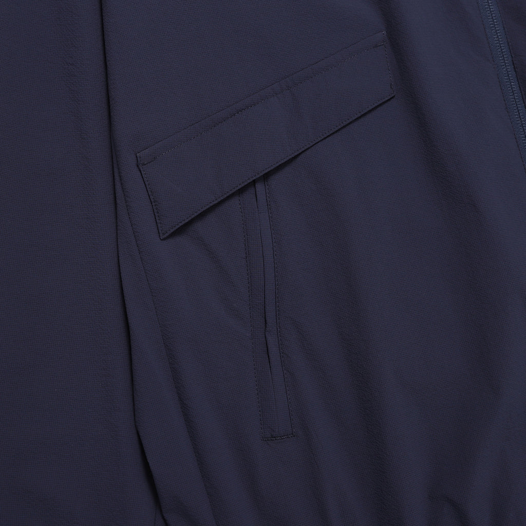 Unisex Seersucker Stand Collar Zip-Up Jacket