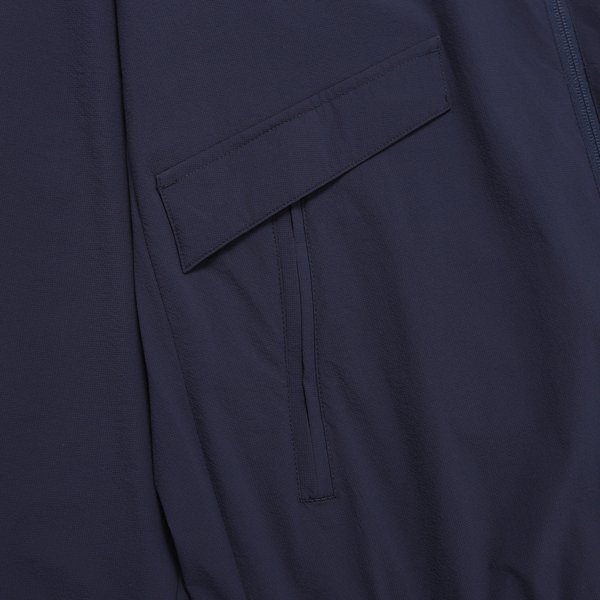 Unisex Seersucker Stand Collar Zip-Up Jacket