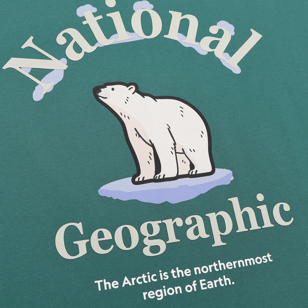 Unisex Natgeo "The Arctic Polar Bear" Graphic Semi-Oversized T-shirt