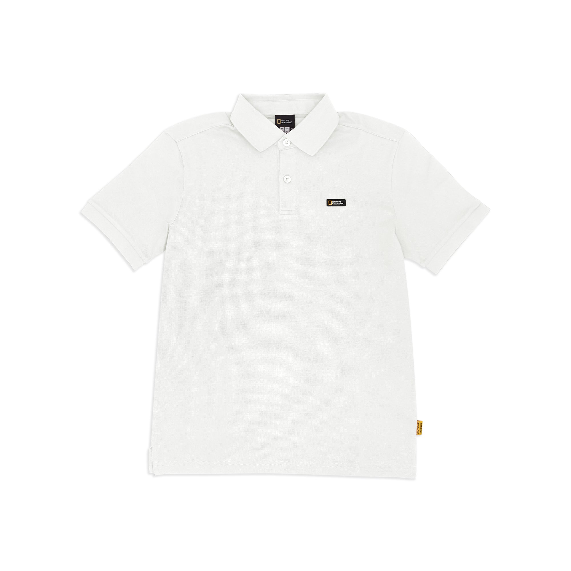UNISEX PIQUE POLOSHIRT W/ SMALL LOGO- WHITE