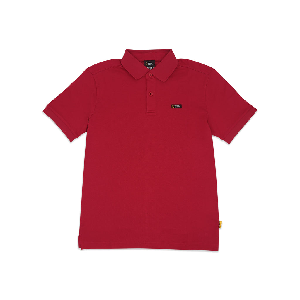 Unisex Pique Poloshirt W/ Small Logo- Burgundy