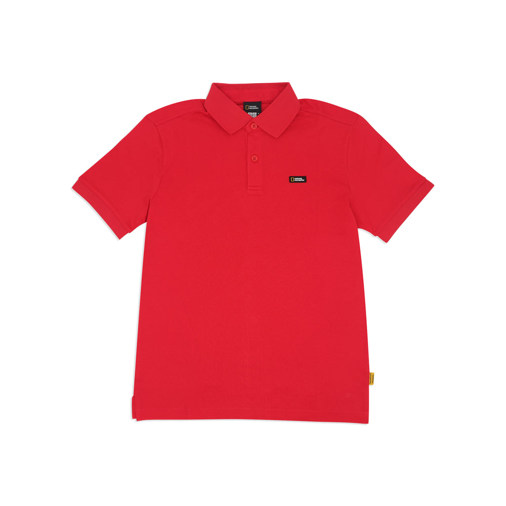 Unisex Pique Poloshirt W/ Small Logo- Aurora Red