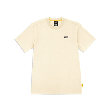 KIDS BASIC T-SHIRT W/ SMALL LOGO- L/BEIGE