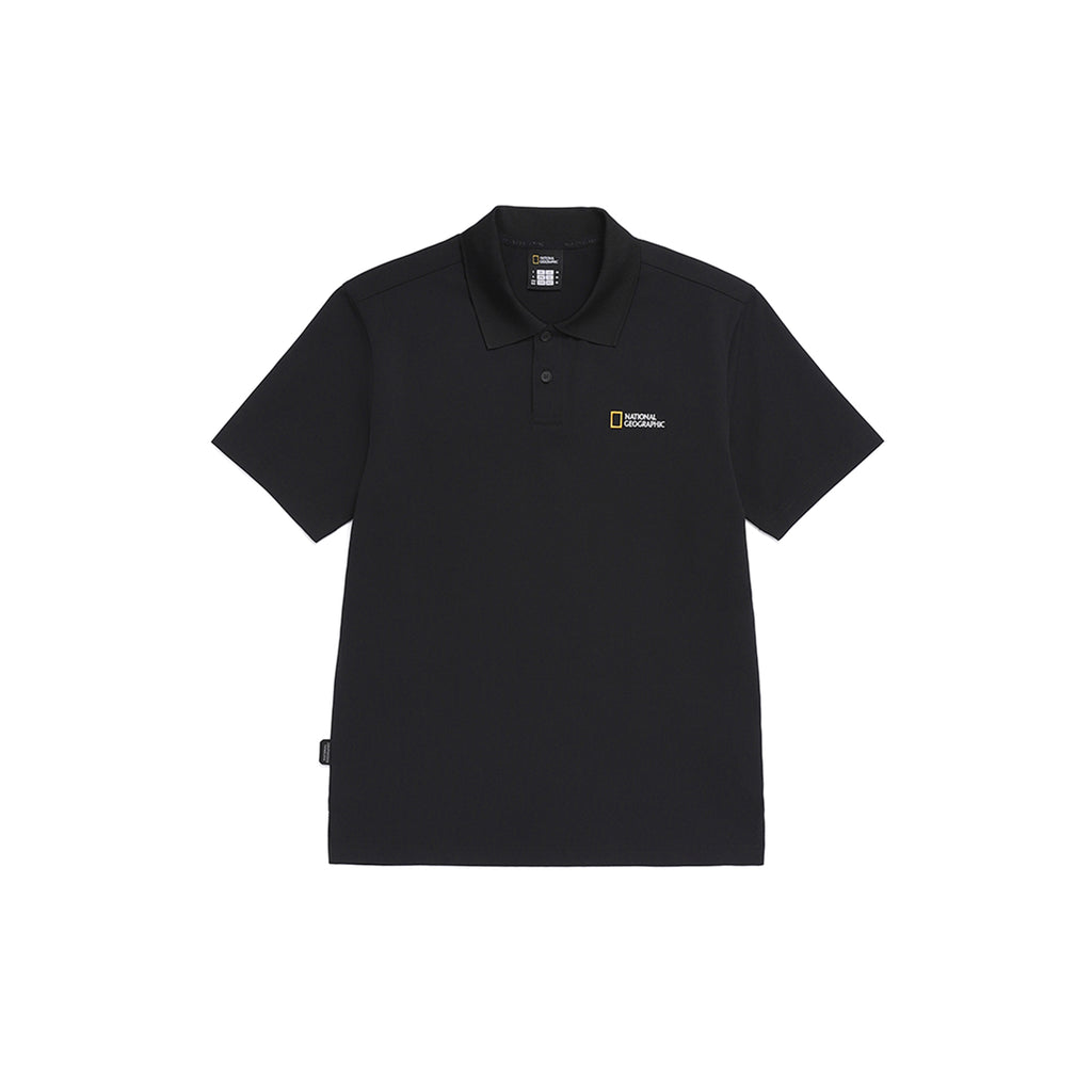 Unisex Caridi Pique Collared T-Shirt - Black