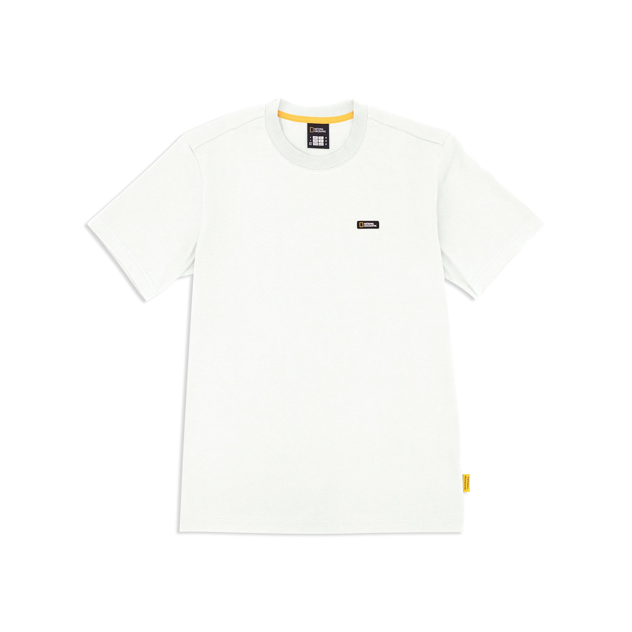 UNISEX BASIC CREW NECK T-SHIRT WITH PATCH LOGO- WHITE