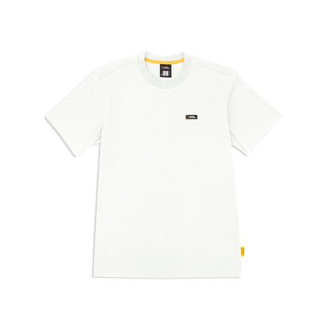 UNISEX BASIC CREW NECK T-SHIRT WITH PATCH LOGO- WHITE