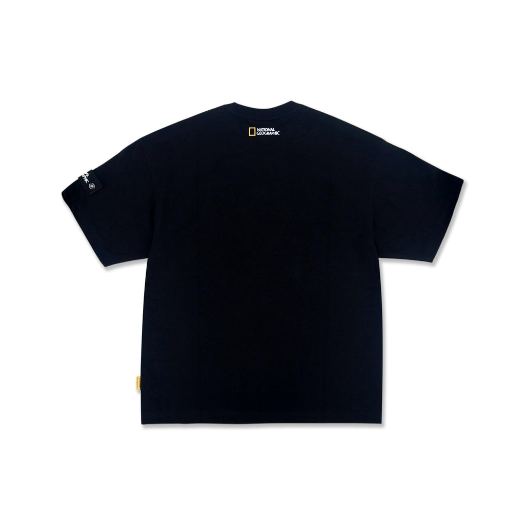 Unisex Round Neck T-shirt with Logo Patch on Sleeve