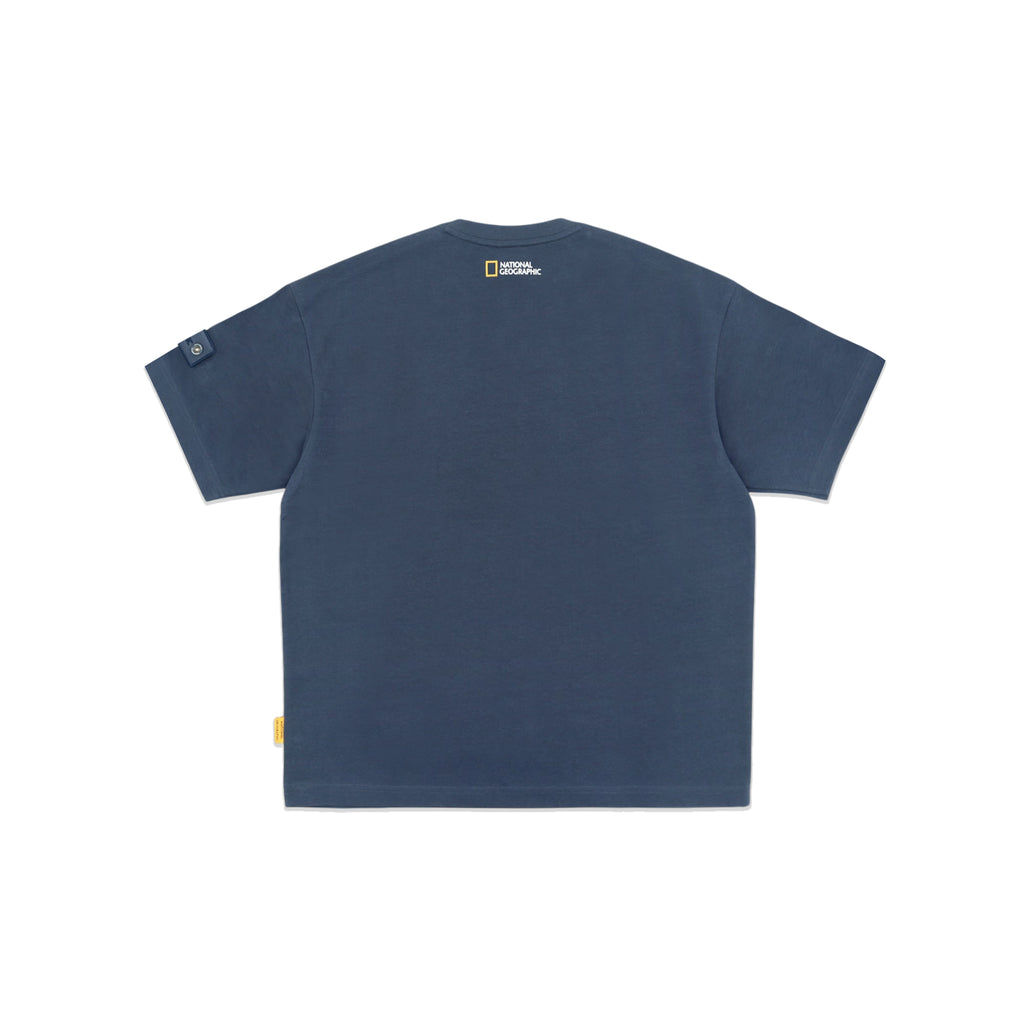 Unisex Round Neck T-shirt with Logo Patch on Sleeve