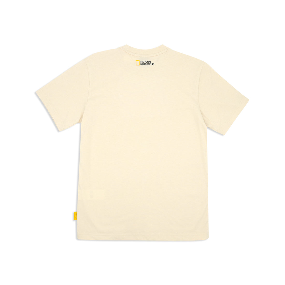 UNISEX BASIC CREW NECK T-SHIRT WITH PATCH LOGO- BEIGE