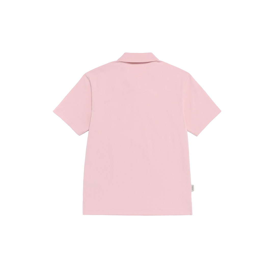 Unisex Caridi Pique Collared T-Shirt - Silver Pink