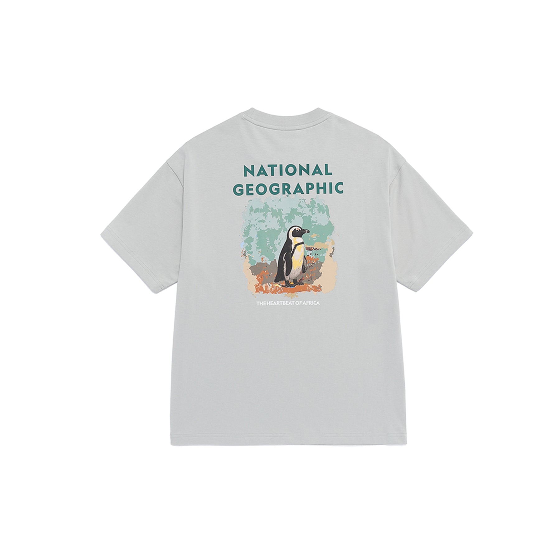 Unisex Ratel Regen African Penguin Graphic Semi Oversize T-Shirt - Light Khaki