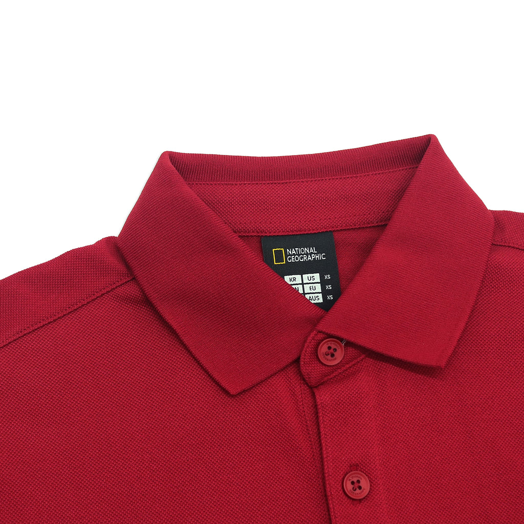 Unisex Pique Poloshirt W/ Small Logo- Burgundy