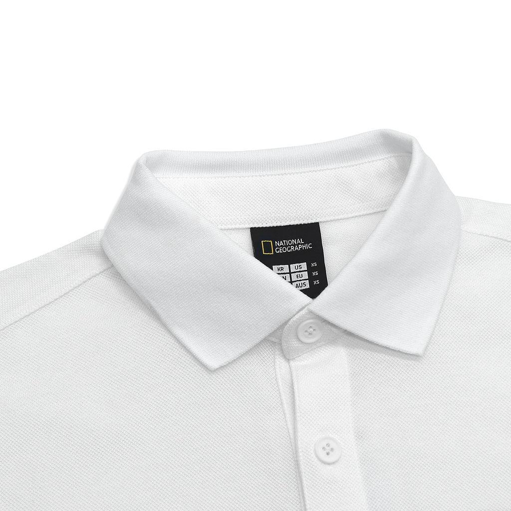 Unisex Pique Poloshirt W/ Small Logo- White