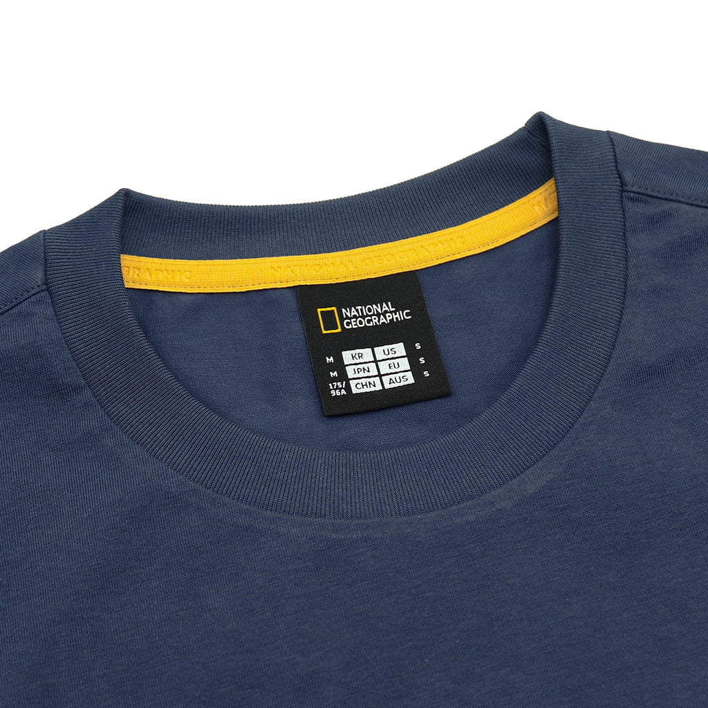 Unisex Round Neck T-shirt with Logo Patch on Sleeve