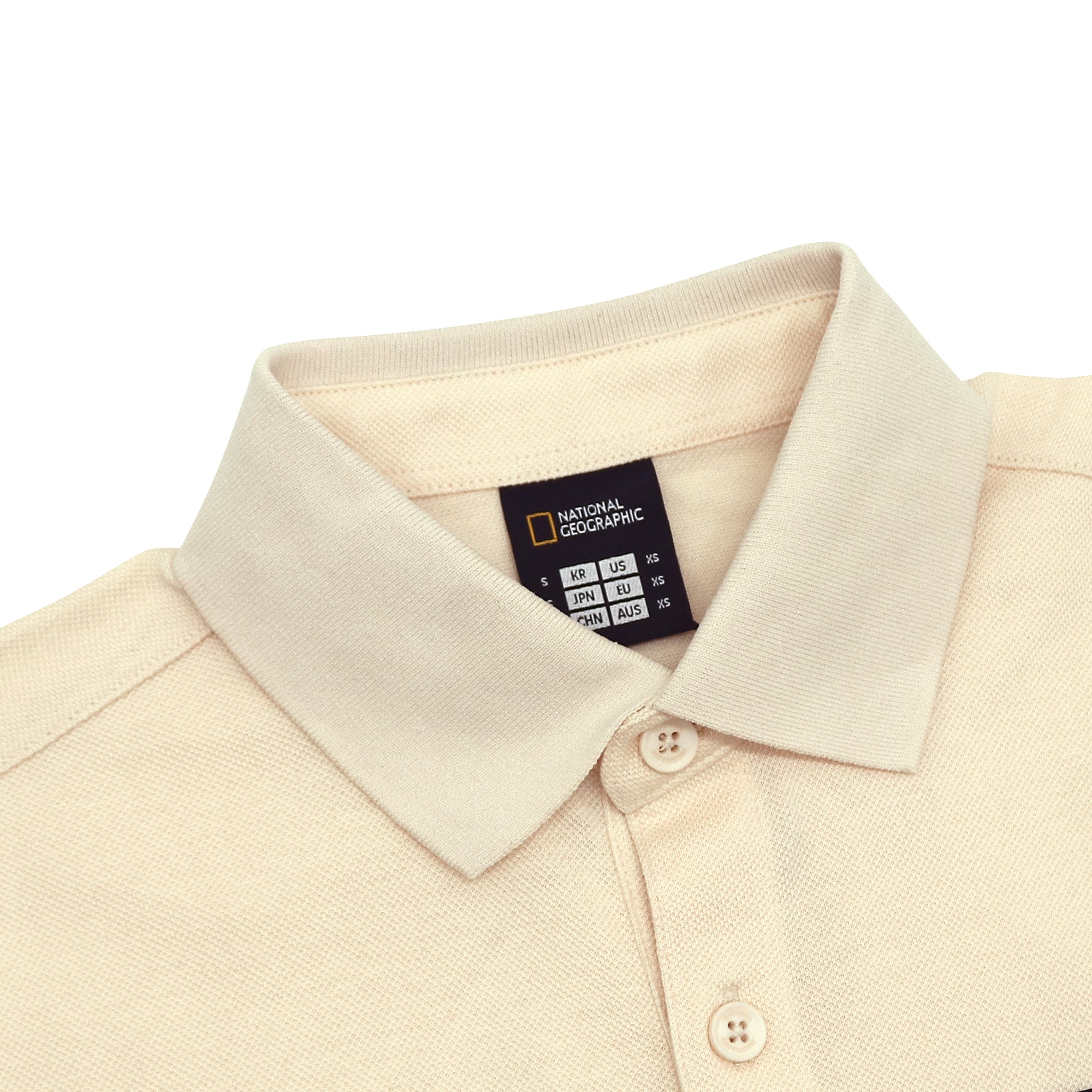 Unisex Pique Poloshirt W/ Small Logo- Crystal Beige
