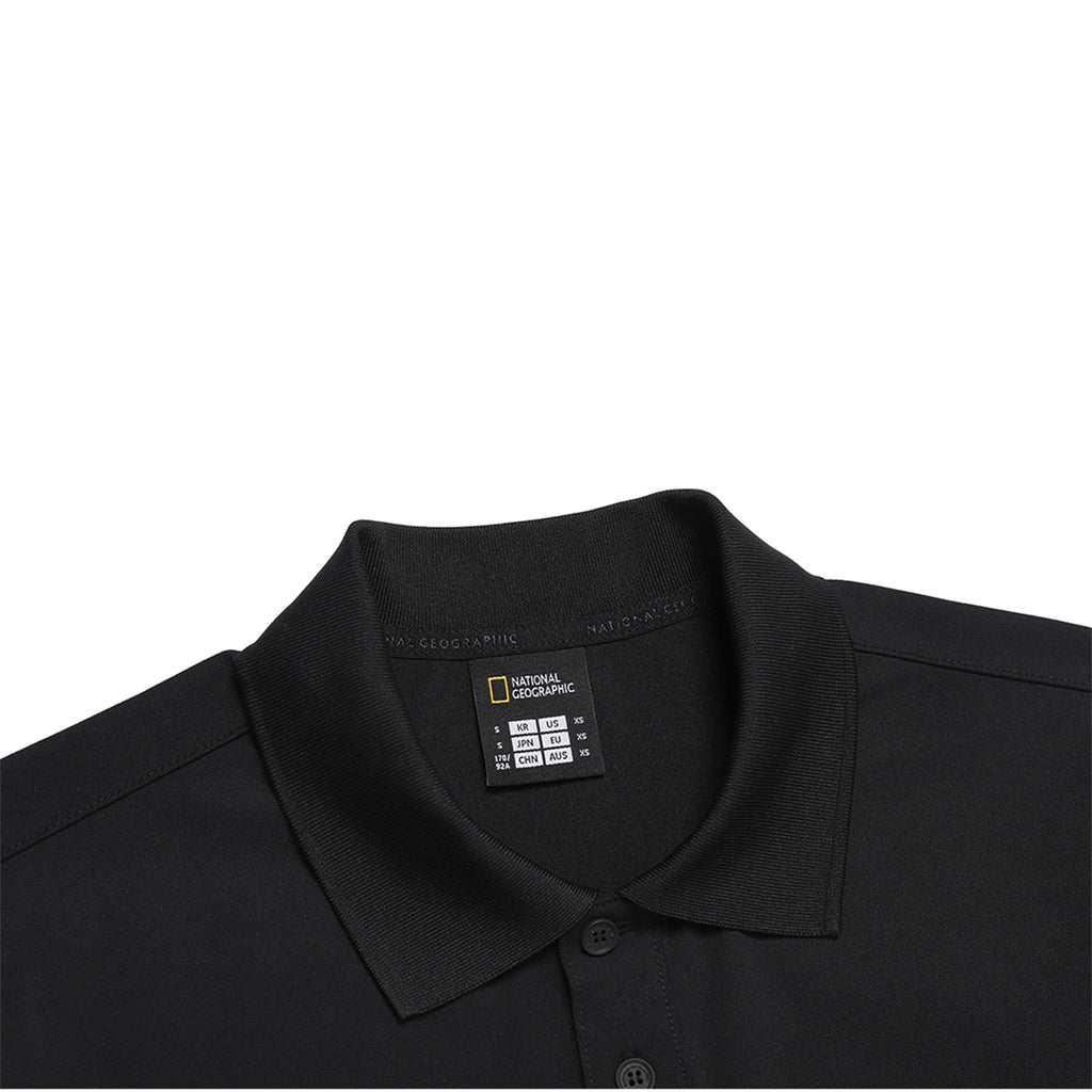 Unisex Caridi Pique Collared T-Shirt - Black